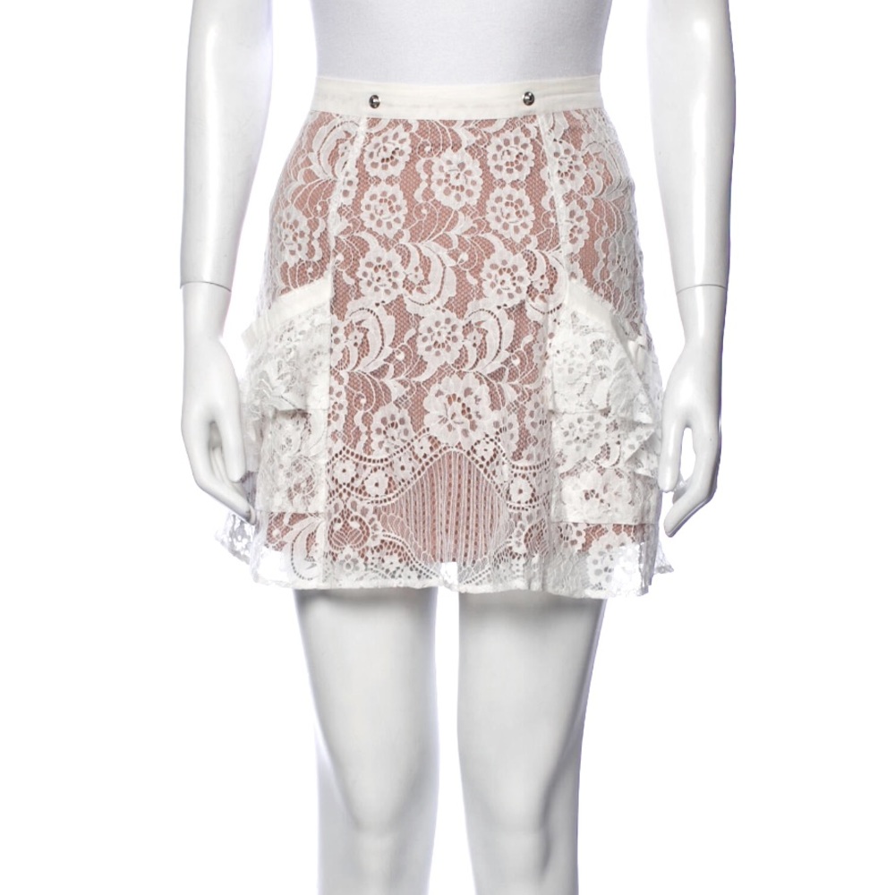 For Love & Lemons 🍋 Floral Lace Overlay Mini Skirt + Pockets. XS